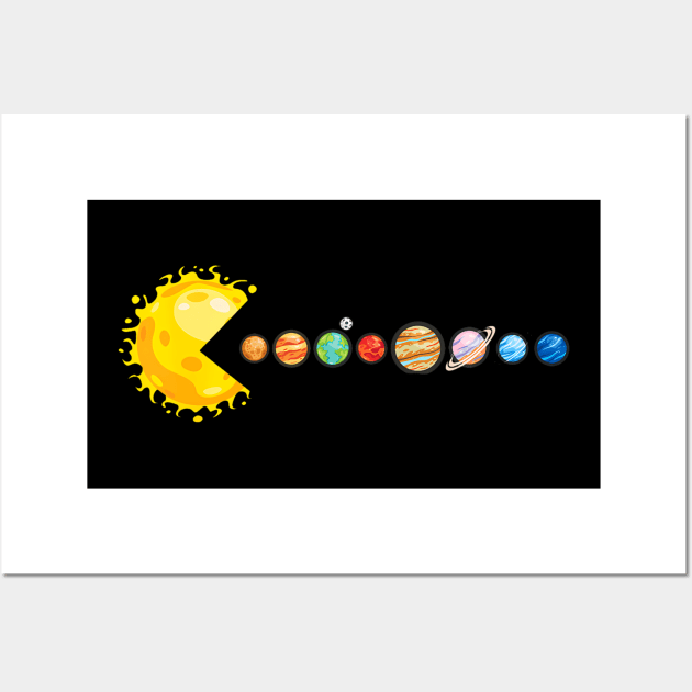 Planetary System Star Eating Planets Sun Funny Astronomy Wall Art by Aleem James